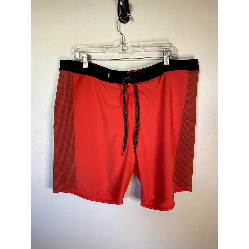 Quicksilver Men's Boardshorts Red and Black Swim Trunks "Highline" Size 38